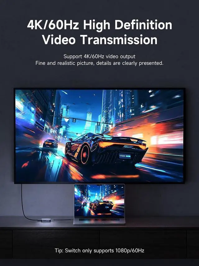 Alt view image 6 of 7 - Magnetic USB C Hub with Magsafe for iPhone 17 16 15 Pro Max, 7 in 1 Type-C Docking Station 4K@60Hz HDMI SD3.0 TF3.0 Card Solt 100W PD 10Gbps USB-C AUX for MacBook Pro Air, iPad Pro (TC100)