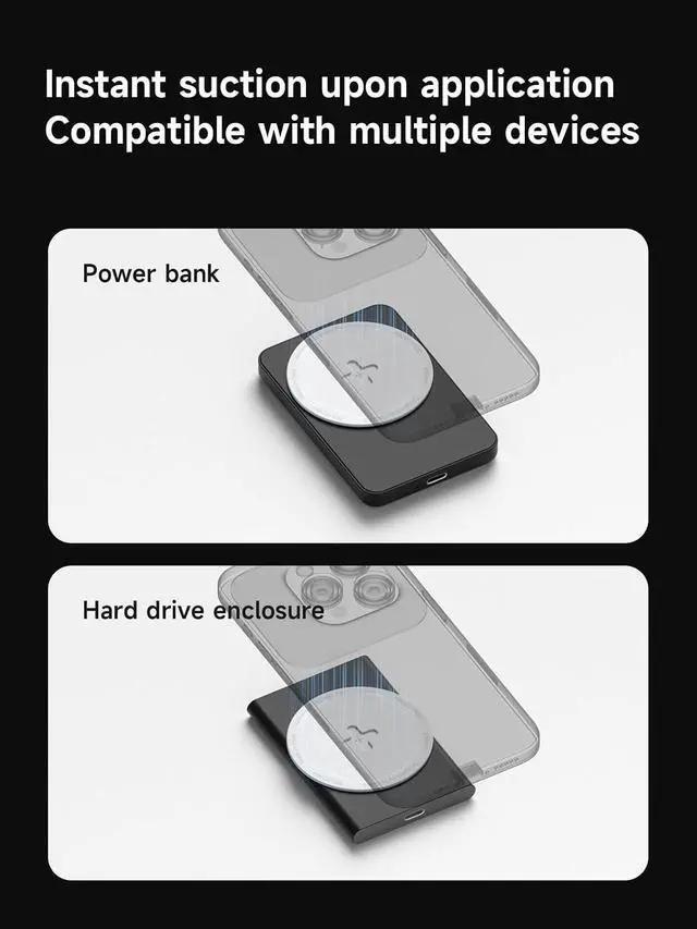 Alt view image 2 of 7 - MagSafe Magnetic Patch, Magnetic Adapter Ring, Universal Magnetic Conversion Kit for Power Bank, SSD Enclosure, Docking Stationg, Hub, Car Mount, Phone Stand (KM30 White)