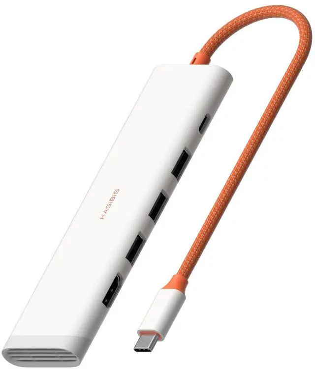 Main image of USB-C Hub, 5 in 1 Multiport USB C Splitter Ultra Slim Heat Dissipation Docking Station with 4K@60Hz HDMI, USB3.0 * 3 and 100W PD Power Supply for MacBook Laptops iPad External SSDs (KZWN01H)