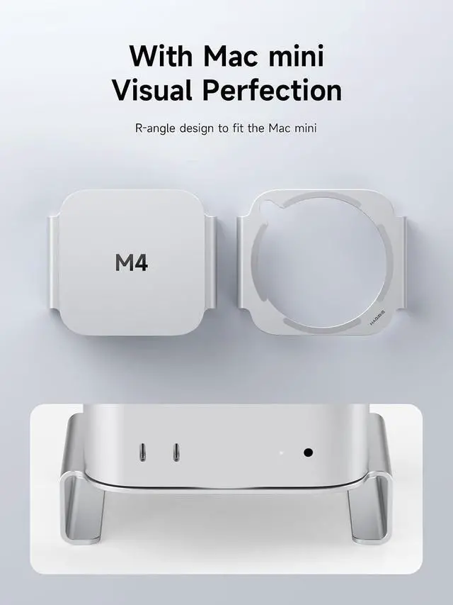Alt view image 5 of 7 - Mac mini M4 Stand Aluminum Alloy Mount for Mac mini M4/M4 Pro 2024 Ventilation Heat Dissipation Cooling Desktop Holder Accessories (MMS03)