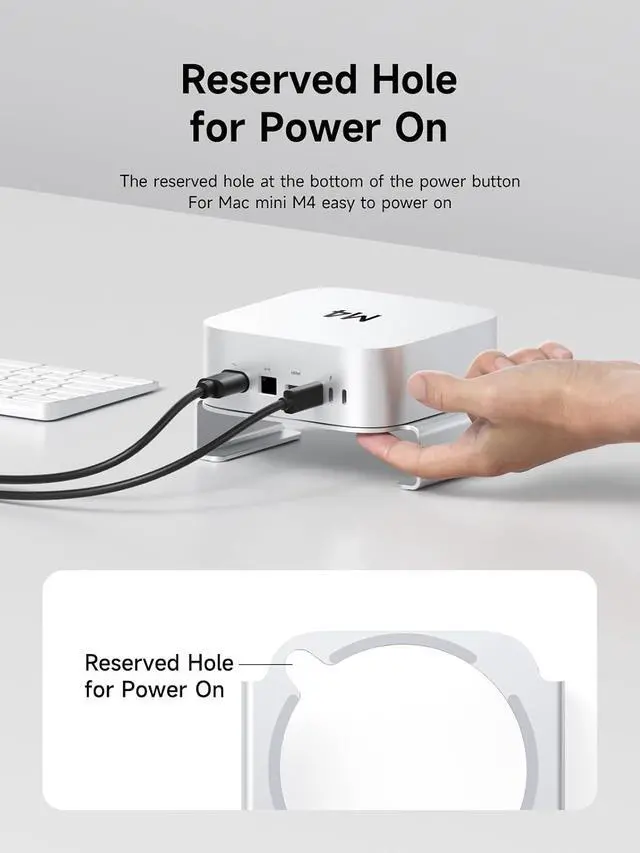 Alt view image 2 of 7 - Mac mini M4 Stand Aluminum Alloy Mount for Mac mini M4/M4 Pro 2024 Ventilation Heat Dissipation Cooling Desktop Holder Accessories (MMS03)
