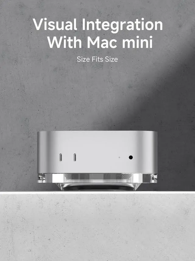 Alt view image 5 of 7 - Mac mini M4 Stand, Transparent Acrylic Desktop Stand Dustproof Laptop Holder Cooling Heat Disspation Mount for Mac mini M4 Pro 2024