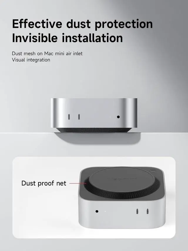 Alt view image 3 of 7 - Dust Mesh Filter for Mac mini M4 / M4 Pro 2024, PVC Dustproof Net Stickers Anti Dust Proof Adhesive Cover for Mac mini 2024 only