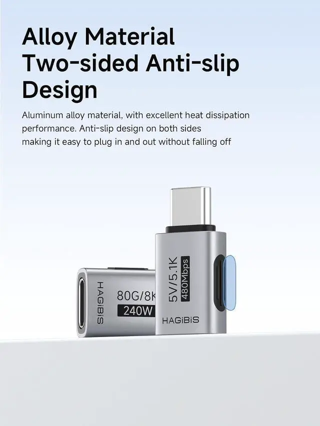 Alt view image 7 of 7 - 5.1k Resistor 5V/3A Charging Adapter 2 Pack, 15W USB C Male to USB C Female Adapter for Shaver Trimmer Headphone Fan Electric Screwdriver (ZJTN05)