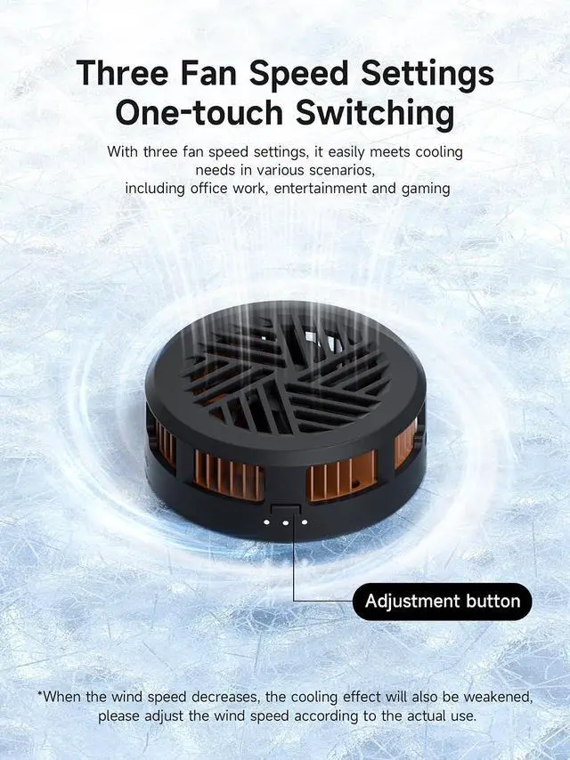 Alt view image 6 of 7 - Magnetic Cell Phone Cooler, Double-Sided Magnetic Semiconductor Cooling Fan, No Noise Radiator for iPhone 17 16 15 Pro Max, Android, Tablet (Black Without PD)