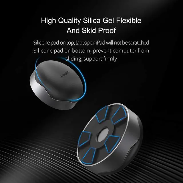 Alt view image 4 of 7 - Laptop Cooling Pad, Ergonomic Laptop Stand Small Invisible Cooler Ball Portable Magnetic Foot Heat for MacBook Pro Computer