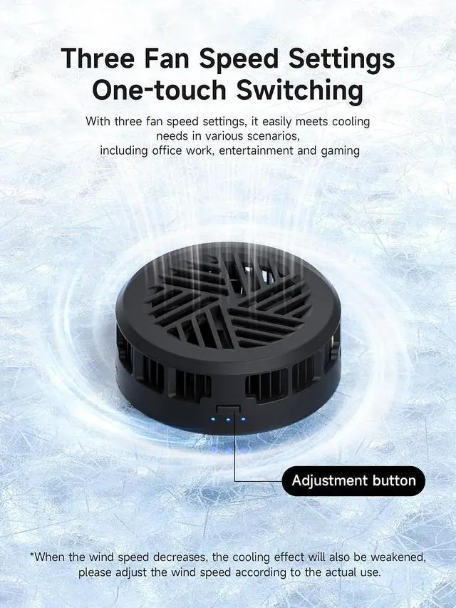 Alt view image 6 of 7 - Magnetic Cell Phone Cooler with 60W PD Fast Charging Port, Double-Sided Magnetic Semiconductor Cooling Fan, No Noise Phone Radiator for iPhone 17 16 15 Pro Max, Android, Tablet (Black)