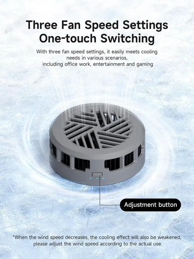Alt view image 6 of 7 - Magnetic Cell Phone Cooler with 60W PD Fast Charging Port, Double-Sided Magnetic Semiconductor Cooling Fan, No Noise Phone Radiator for iPhone 17 16 15 Pro Max, Android, Tablet (Grey)