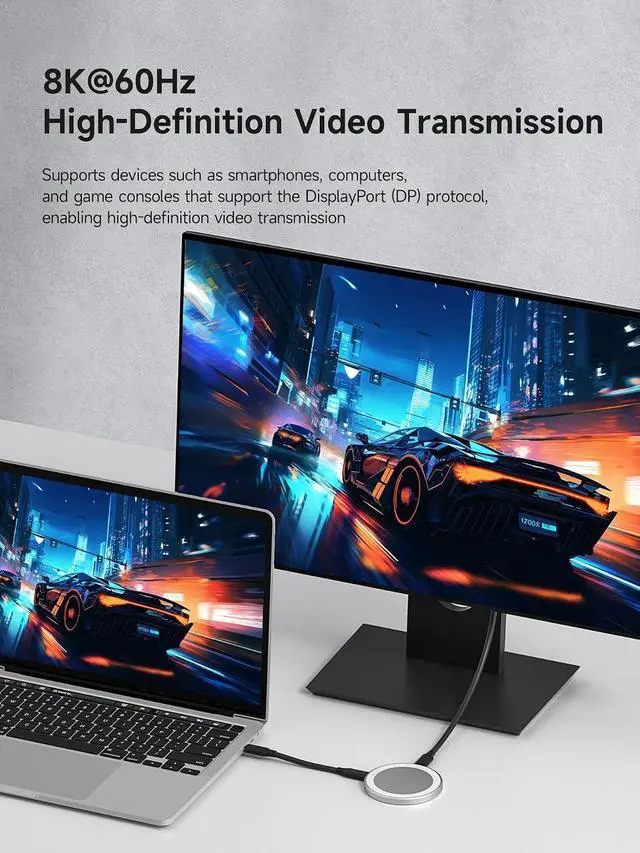 Alt view image 7 of 7 - USB-C Adapter, Dual-Sided Magnetic Ring Female to Female USB Typ-C Converter, 240W Fast Charging 80Gbps 8K Adapter for iPhone 17/16/15 Pro Max, iPad, Tablet, Android (USB4 V2.0 Solid Version)