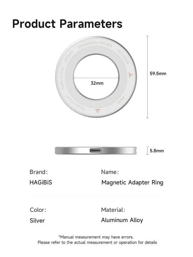 Alt view image 6 of 7 - USB-C Adapter, Dual-Sided Magnetic Ring Female to Female USB Typ-C Converter, 240W Fast Charging Adapter for iPhone 17/16/15 Pro Max, iPad Pro, Tablet, Android (Hollow Version)