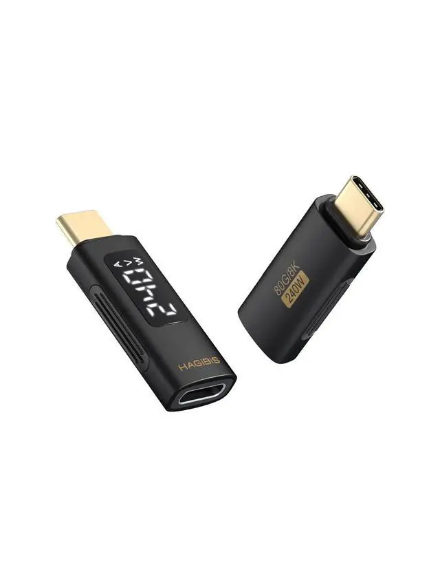 Main image of LED Display USB C Adapter 240W 80Gbps 8K@60Hz, USB4 V2.0 Connecter for Thunderbolt 4/3, iPhone 16 15 Pro Max, Current Voltage Fast Charging Monitoring Display Tester Detector (AA20)