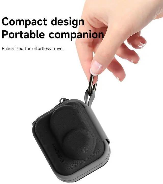 Alt view image 7 of 7 - Carrying Case for Insta360 GO 3/3S, Portable Travel Storage Organizer Carry Bag Protective Hard Shell Anti-drop Handbag for Insta360 GO 3S Lens Protection (Black)