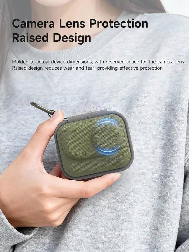Alt view image 3 of 7 - Carrying Case for Insta360 GO 3/3S, Portable Travel Storage Organizer Carry Bag Protective Hard Shell Anti-drop Handbag for Insta360 GO 3S Lens Protection (Green)