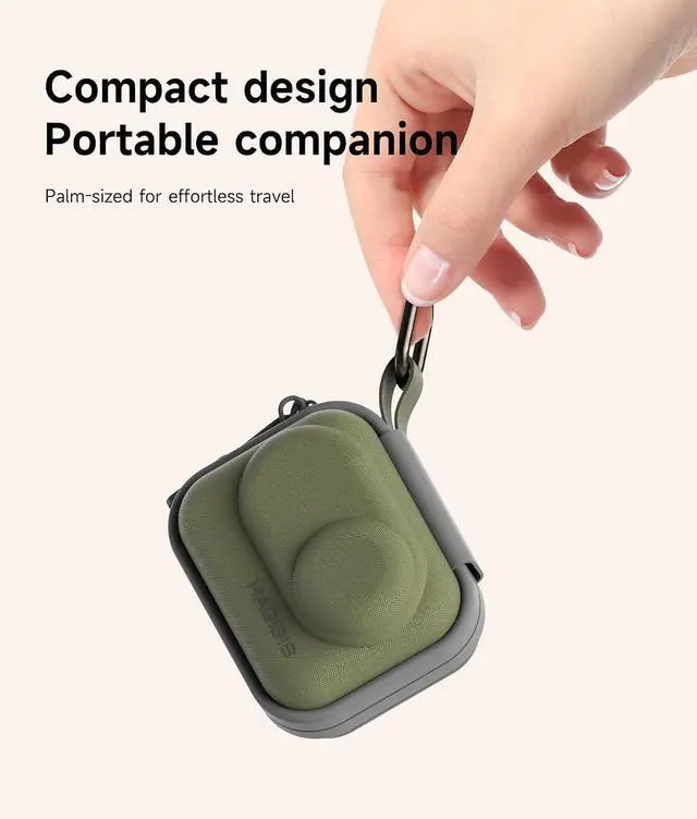 Alt view image 7 of 7 - Carrying Case for Insta360 GO 3/3S, Portable Travel Storage Organizer Carry Bag Protective Hard Shell Anti-drop Handbag for Insta360 GO 3S Lens Protection (Green)