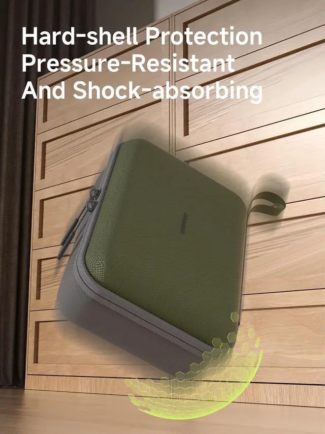 Alt view image 4 of 7 - Carrying Case for Insta360 GO Ultra, Portable Travel Storage Organizer Carry Bag Protective Hard Shell Anti-drop Handbag for Insta360 GO Ultra Lens Protection (Green Large)