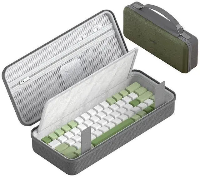 Main image of Keyboard Bag Hard Shell Portable Travel Carrying Case, 68/87 Keys EVA 900D Oxford Cloth Storage Case Electronic Organizer Shockproof Waterproof (Green, 68 Key)