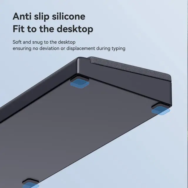 Alt view image 6 of 7 - Keyboard Wrist Rest Pad Support with Desktop Partition Storage Case, Ergonomic Soft Memory Foam, Anti-Slip Rubber Base for Computer Keyboard, Laptop, Office, Home (Black)