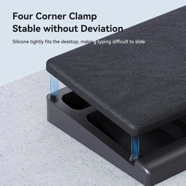 Alt view image 4 of 7 - Keyboard Wrist Rest Pad Support with Desktop Partition Storage Case, Ergonomic Soft Memory Foam, Anti-Slip Rubber Base for Computer Keyboard, Laptop, Office, Home (Black)