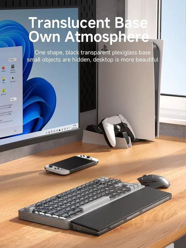 Alt view image 4 of 7 - Keyboard Wrist Rest Pad with Partition Storage Case, Magnetic Top Cover Ergonomic Soft Memory Foam, Anti-Slip Rubber Base for Computer Keyboard, Laptop, Office, Home (Black Magnetic)