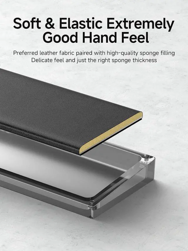 Alt view image 6 of 7 - Keyboard Wrist Rest Pad with Partition Storage Case, Magnetic Top Cover Ergonomic Soft Memory Foam, Anti-Slip Rubber Base for Computer Keyboard, Laptop, Office, Home (Black Magnetic)