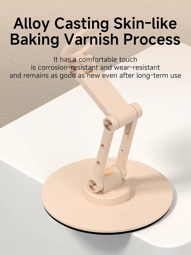 Alt view image 6 of 7 - Magnetic Phone Stand for MagSafe 360° Rotation Foldable Triaxial Aluminum Desk Phone Holder Height Adjustable for iPhone 17 16 15 Pro Max (Pink)