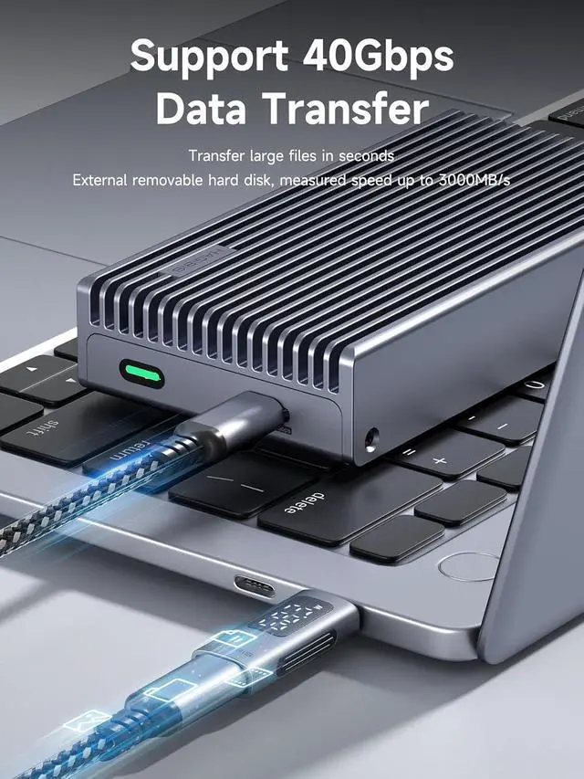 Alt view image 4 of 7 - LED Display USB C Adapter 240W 40Gbps 8K@60Hz, USB4 Connecter for Thunderbolt 4/3, iPhone 16 15 Pro Max, Current Voltage Fast Charging Monitoring Display Tester Detector (TUA04)