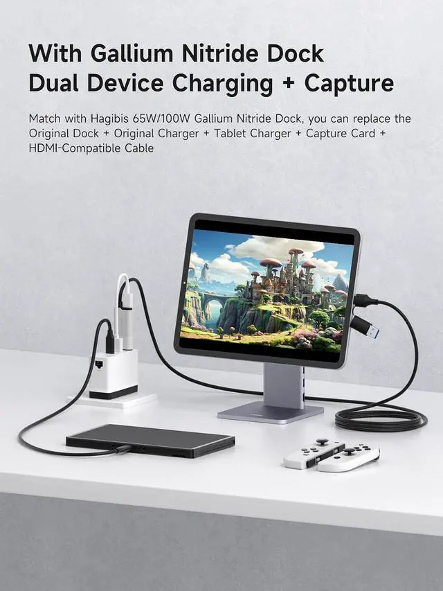 Alt view image 3 of 7 - USB3.0 Video Capture Card with 100W PD, HDMI to USB A/USB C Capture Cable 1080P@60fps YUY2 MJPEG MS2130 for Quest 3 2 Pro VR Switch2 PS4/5 Live Broadcast, Gaming, Streaming, Recorder