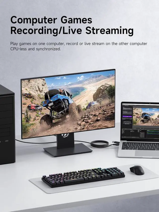 Alt view image 5 of 7 - USB3.0 Video Capture Card with 100W PD, HDMI to USB A/USB C Capture Cable 1080P@60fps YUY2 MJPEG MS2130 for Quest 3 2 Pro VR Switch2 PS4/5 Live Broadcast, Gaming, Streaming, Recorder