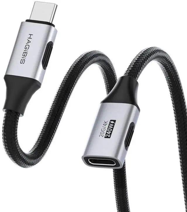 Main image of USB C Extension Cable, Braided USB Type C Male to Female Extender Cord, 20Gbps 240W 4K@60Hz Fast Charging for iPhone 17 16 15 Pro Max, iPad Pro, Laptop, Switch, Steam Deck, ROG (3.3FT)