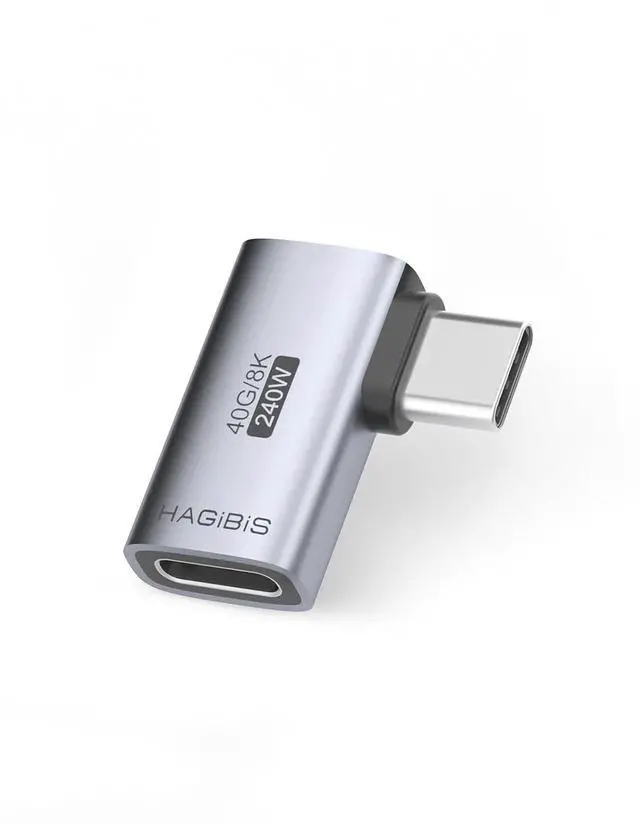 Main image of 240W 40Gbps 8K USB C Adapter, USB-C Male to Female Adapter, USB4 Connecter for Thunderbolt 4/3, ROG Ally, Steam Deck, Switch, Dock, Mac, Tablet, iPhone 16 15 Pro Max (Side L Type)