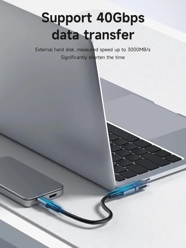 Alt view image 3 of 7 - 240W 40Gbps 8K USB C Adapter, USB-C Male to Female Adapter, USB4 Connecter for Thunderbolt 4/3, ROG Ally, Steam Deck, Switch, Dock, Mac, Tablet, iPhone 16 15 Pro Max (Side L Type)