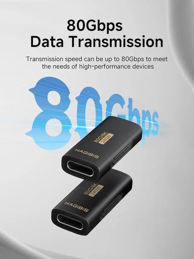 Alt view image 2 of 7 - 240W 80Gbps 8K@60Hz USB C Adapter, USB-C Female to Female Adapter, USB4 Connecter for Thunderbolt 5/4/3, Laptop, Switch, Dock, Mac, Tablet, iPhone 16 15 Pro Max (TUA07)