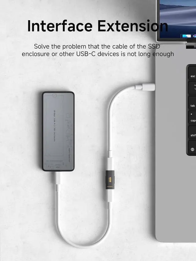 Alt view image 3 of 7 - 240W 80Gbps 8K@60Hz USB C Adapter, USB-C Female to Female Adapter, USB4 Connecter for Thunderbolt 5/4/3, Laptop, Switch, Dock, Mac, Tablet, iPhone 16 15 Pro Max (TUA07)