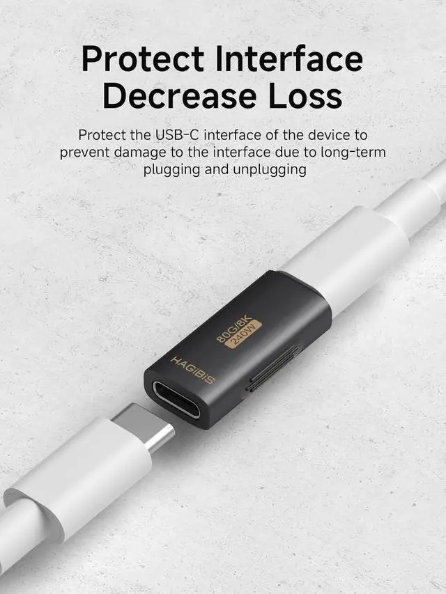 Alt view image 6 of 7 - 240W 80Gbps 8K@60Hz USB C Adapter, USB-C Female to Female Adapter, USB4 Connecter for Thunderbolt 5/4/3, Laptop, Switch, Dock, Mac, Tablet, iPhone 16 15 Pro Max (TUA07)