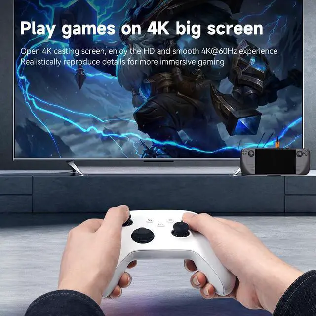 Alt view image 3 of 7 - Steam Deck Docking Station, 6 in 1 USB-C Dock Stand for SteamDeck OLED with 100W Power Delivery, 4K@60Hz HDMI, 1000Mbps RJ45,2 USB 3.0, Micro SD Card Reader, Portable USB Hub Kickstand