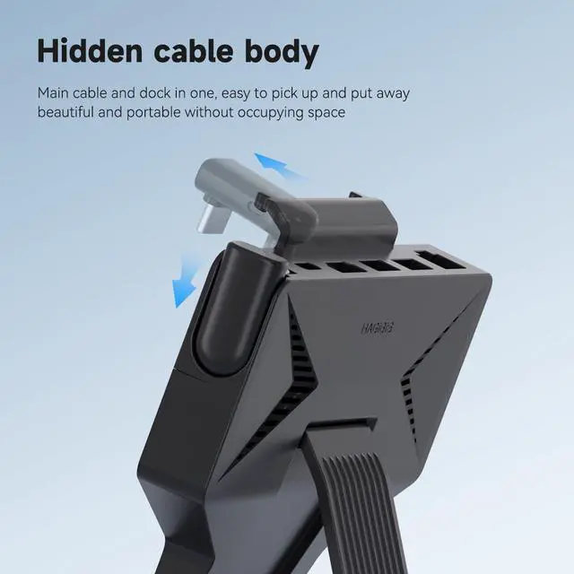 Alt view image 4 of 7 - Steam Deck Docking Station, 6 in 1 USB-C Dock Stand for SteamDeck OLED with 100W Power Delivery, 4K@60Hz HDMI, 1000Mbps RJ45,2 USB 3.0, Micro SD Card Reader, Portable USB Hub Kickstand