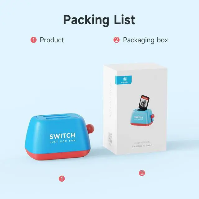 Alt view image 6 of 7 - Switch Game Case Compatible with Nintendo Switch Playing Cards, Portable Cute Toaster Storage Holder, Storage for 2 Switch Game Cassettes (Blue)