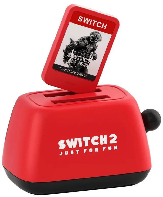 Main image of Switch Game Case Holder Compatible with Nintendo Switch Games Cards, Portable Cute Toaster Strorage Holder Storage 2 Switch Game Cartridge (Red)