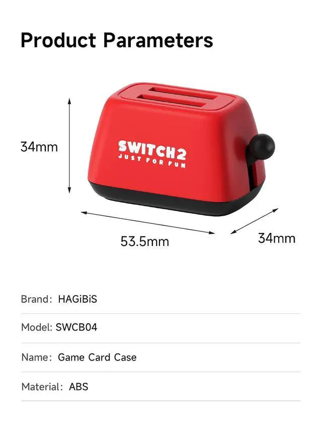 Alt view image 6 of 7 - Switch Game Case Holder Compatible with Nintendo Switch Games Cards, Portable Cute Toaster Strorage Holder Storage 2 Switch Game Cartridge (Red)