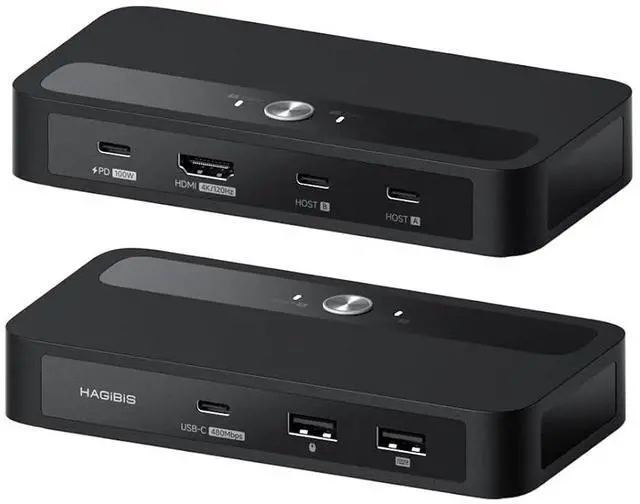Main image of KVM Switch 1 Monitor 2 Computers with 100W PD, 4K@120Hz HDMI, USB-C KVM Switcher Hub Sharing Monitor Keyboard Mouse Printer Scanner for Switch2 macOS Windows Linux