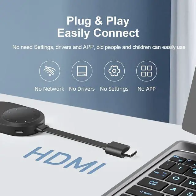 Alt view image 2 of 7 - Wireless HDMI Transmitter and Receiver, Wireless Display Dongle, Plug and Play HDMI Adapter for TV, Camera, Streaming, Laptops, PC, Media, PS4/5