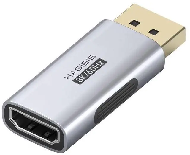 Main image of DisplayPort to HDMI Adapter, 8K@60Hz 4K@240Hz 2K@360Hz DP Male to HDMI Female Connector Converter for Laptop, PS5, XR/AR Glasses, Portable Monitor (ZJTN10)