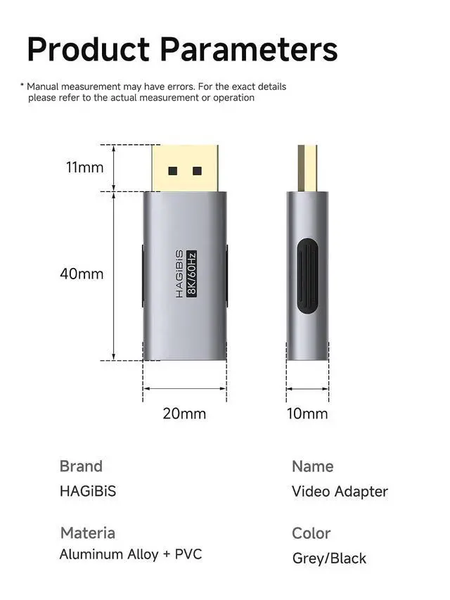 Alt view image 3 of 4 - DisplayPort to HDMI Adapter, 8K@60Hz 4K@240Hz 2K@360Hz DP Male to HDMI Female Connector Converter for Laptop, PS5, XR/AR Glasses, Portable Monitor (ZJTN10)