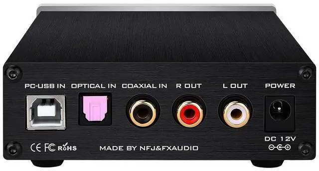 Alt view image 3 of 7 - FX-Audio DAC-X6 Mini HiFi 2.0 Digital Audio Decoder DAC Input USB/Coaxial/Optical Output RCA/Headphone Amp 24Bit/96KHz DC12V(Silver)