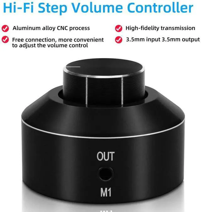 Alt view image 2 of 7 - Mini Active Volume Control Knob Volume Controller 3.5mm Audio Adjuster PC Speaker Amplifier Switcher,Volume Control Knob Speaker Audio Adjuster for Win10/8/7/Vista/XP/Mac KL