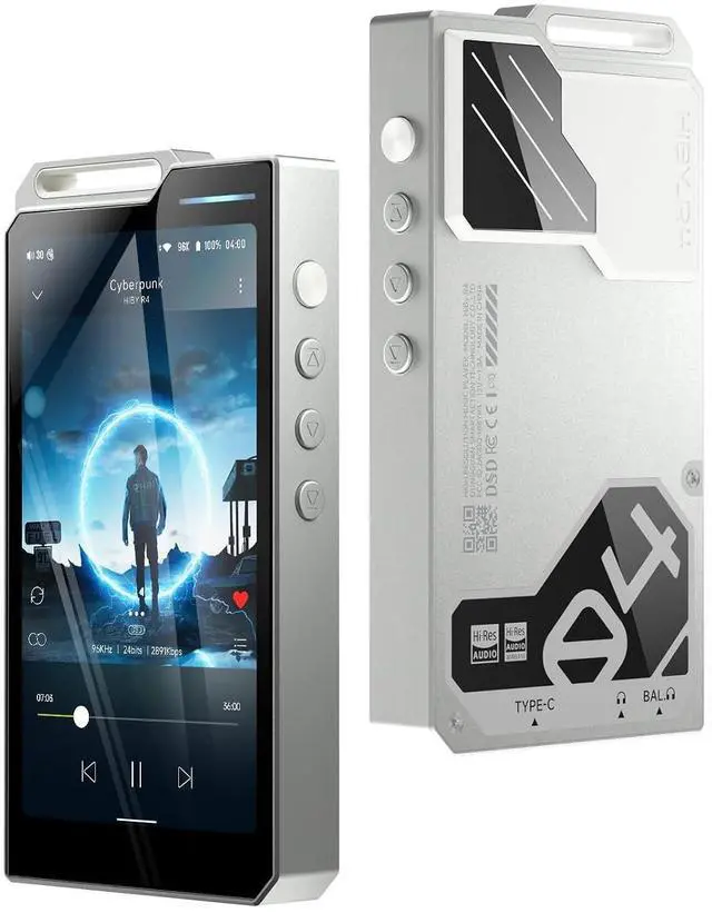 Alt view image 2 of 5 - R4 mp3 & mp4 Players & x FAUDIO Project Ace HiFi IEMs(Silver)