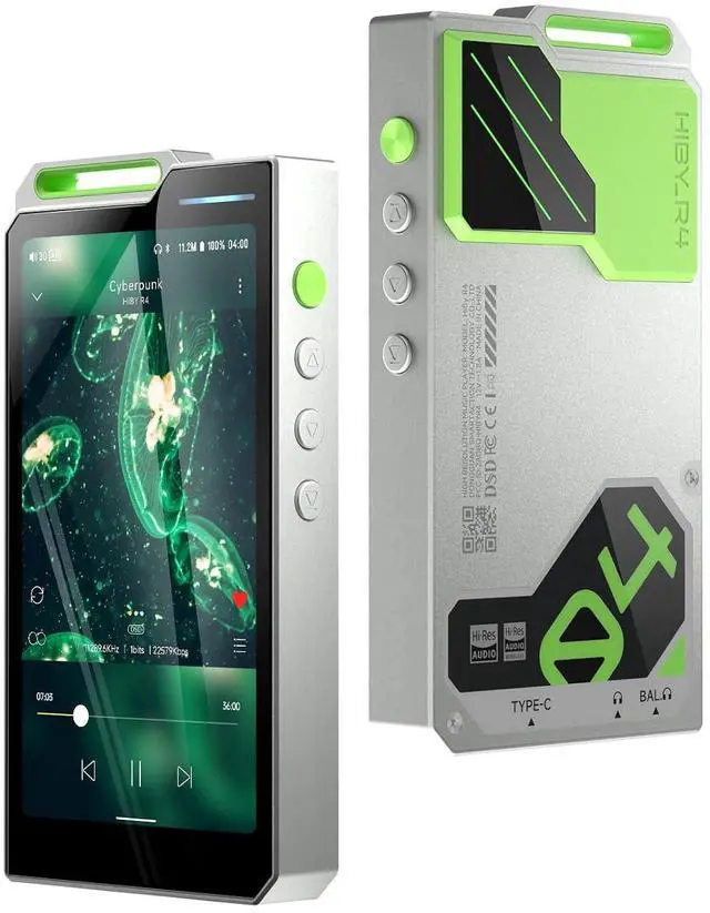 Alt view image 2 of 5 - R4 mp3 & mp4 Players & x FAUDIO Project Ace HiFi IEMs(Green)
