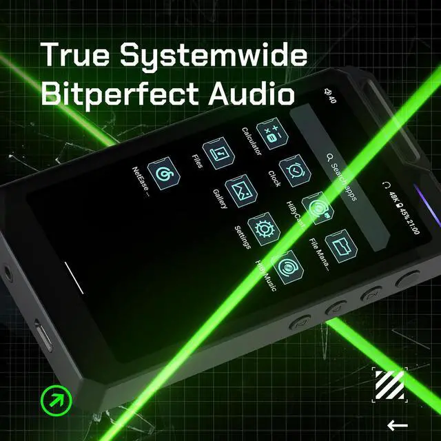 Alt view image 7 of 7 - R4 MP3 & MP4 Player Spotify Player with Bluetooth and WiFi 4-Way HiFi DAP Android 12 OS 3.5mm PO+4.4mm Bal 32G+2TB Scalable Memory