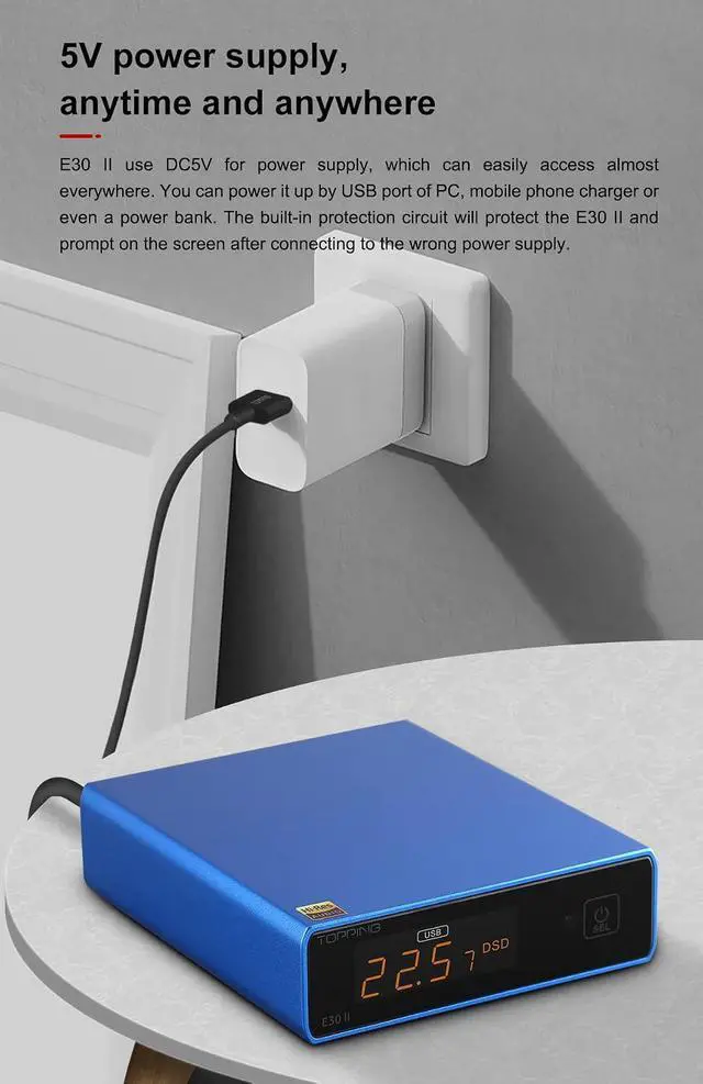 Alt view image 2 of 5 - E30 II DAC Preamp - DAC for USB/Coax/Opt Inputs RCA HiFi Stereo Digital Audio Decoder(Sliver)