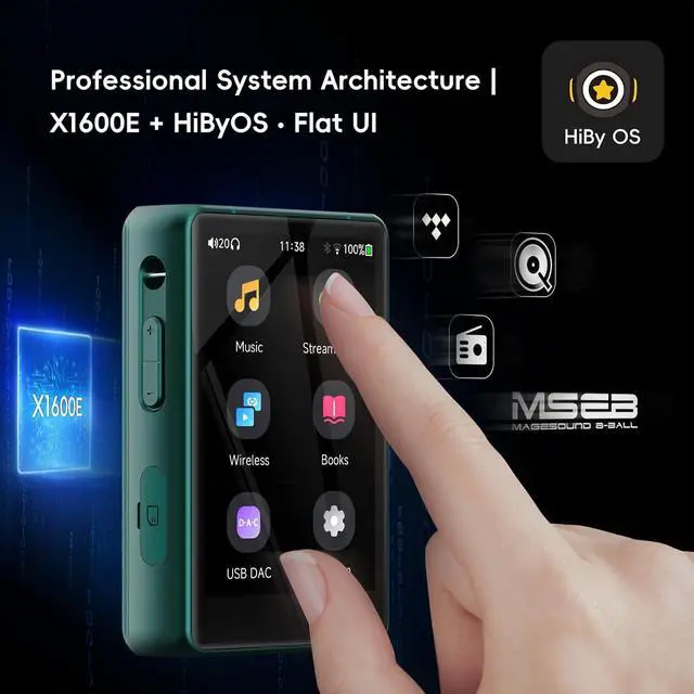 Alt view image 3 of 7 - R3 PRO II MP3 Music Player - Qobuz/Tidal Support, MQA 8X Decoding & Native DSD256, Hi-Res Audio Certified, MP3 Player with Touch Screen & 3.5mm PO + 4.4mm BAL Dual Jacks, 2TB Expanded Memory